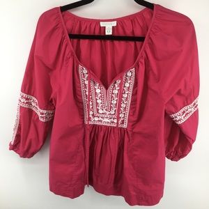 Charter Club Peasant Embroidered Top